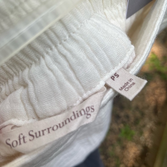 NWT soft surrounding linen summer capris pants cropped straight leg white - Picture 5 of 5